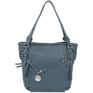 Lamarthe - Sac porté épaule en Cuir Cult bleu pétrole - 35x35x18 cm T.U pas cher