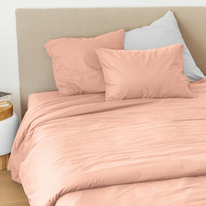 Housse de couette en coton lavé Cap Ferret (140x200 cm - Rose) pas cher