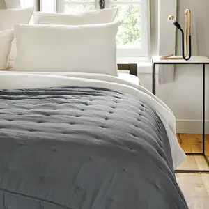 Toison d'Or Couvre-Lit en microfibre matelassée (240x260 cm - Ardoise)Vendu parconforama