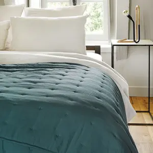 Toison d'Or Couvre-Lit en microfibre matelassée (240x260 cm - Bleu)Vendu parconforama