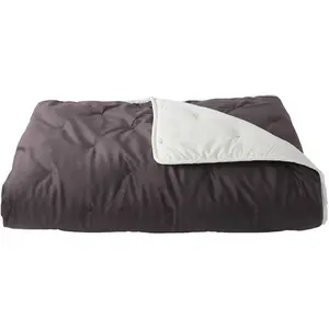 Toison d'Or Jeté de lit réversible en velours et microfibre (150x200 cm - Argent)Vendu parconforama