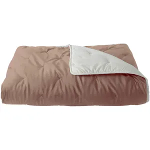 Toison d'Or Jeté de lit réversible en velours et microfibre (150x200 cm - Taupe)Vendu parconforama