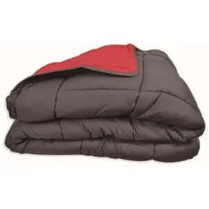 Toison d?or Couette chaude bicolore COCOON gris/rouge