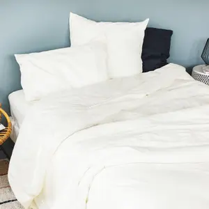 Toison d'or - Housse de couette 100% Coton Anna lavé crème 280x240 cm pas cher