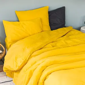 Toison d'or - Housse de couette 100% Coton lavé Anna safran 280x240 cm pas cher