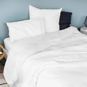 Toison d'Or Housse de couette unie en coton Lavé (260x240 cm - Blanc) pas cher