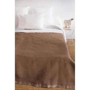 Toison d?or Couverture en pure laine double face VOLTA Marron