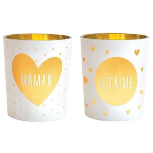 Draeger Paris Lot de 2 photophores maman et je t'aime