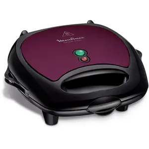 Moulinex SJ615612 Break Time - Croque-gaufres - 700 Watt - noir / prune pas cher