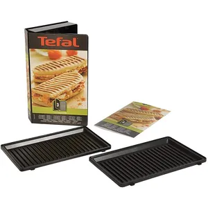 Comparateur de prix : Tefal SEB Jeu DE PLAQUES: 1 Grill PANINI pour CROQUE Gaufre - XA800312 - Noir