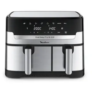 Comparateur de prix : Friteuse sans huile MOULINEX Easy Fry and Grill Dual Inox EZ905D20 TU