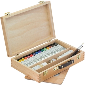 Sennelier Coffret en Bois Tempera Extra-Fine 15 Tubes 21 ml pas cher