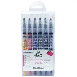 Comparateur de prix : Sennelier 6 pinceaux encre aquarellable - Couleurs irisées - Ink brush