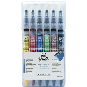Comparateur de prix : Sennelier Pinceau à réservoir d'encre aquarellable Ink Brush 6 couleurs
