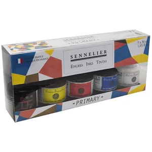 Comparateur de prix : SENNELIER Coffret d'encre de Chine - couleurs primaires - 5 x 30 ml