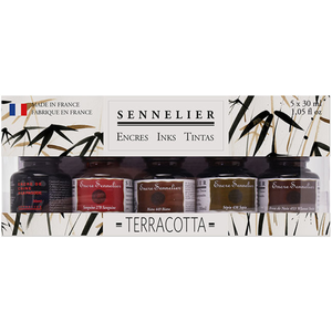 Comparateur de prix : SENNELIER Coffret d'encre de Chine - couleurs terre - 5 x 30 ml