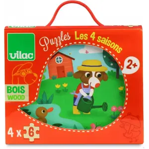 Puzzles des 4 saisons - VILAC - coffret bois - Animaux - Mixte - Moins de 100 pièces