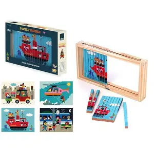 Vilac Puzzle 4d Les Transports Bleu pas cher