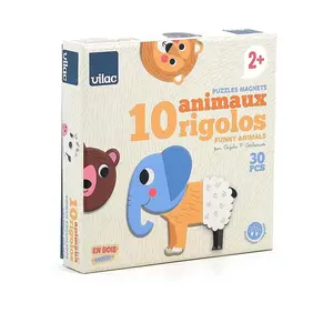 Vilac Coffret de magnets en bois : 10 animaux rigolos - Ingela P.Arrhenius
