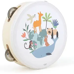 Vilac Tambourin Animaux Du Monde Sarah Betz Blanc pas cher