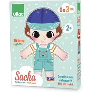 Vilac Puzzle 3 pièces : Sacha à habiller pas cher