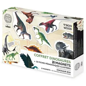 Comparateur de prix : 21 magnets Dinosaures Museum Vilac