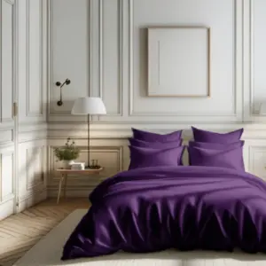 3S. x Tertio (Nos Unis) Housse de couette percale coton TERTIO® - Viol... pas cher