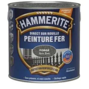 JULIEN Peinture métal direct sur rouille Hammerite forgé gris zinc 2,5LVendu parrakuten