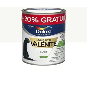 Laque Valénite - blanc satin - 2L+20% DULUX VALENTINE
