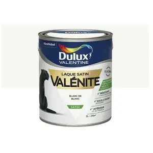 DULUX VALENTINE Laque satin valénite 2 L - blanc de blanc