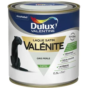 DULUX VALENTINE Laque valenite satin 0.5L gris perle