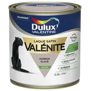 Peinture Laque Valénite Satin Marron Glacé 0,5 l - Dulux Valentine