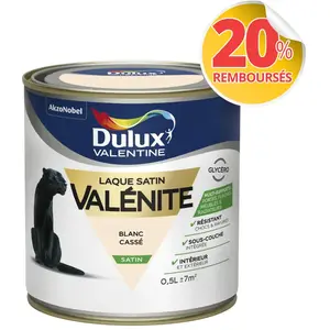 Comparateur de prix : DULUX VALENTINE Laque glycéro satinée 0.5 L - blanc cassé