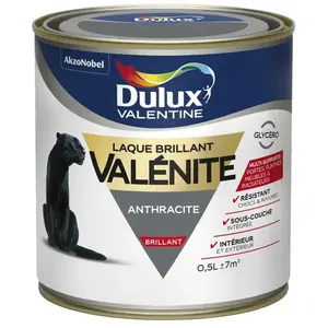 DULUX VALENTINE Laque valenite brillant 0.5L anthracite