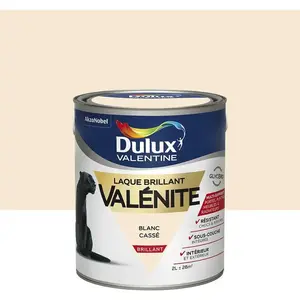 Peinture Laque Valénite Brillant Blanc Cassé 2 l - Dulux Valentine pas cher