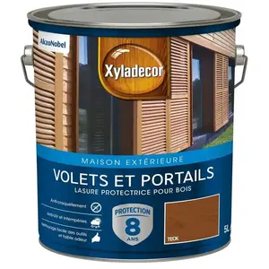 Comparateur de prix : XYLADECOR Lasure protectrice - Teck - Satin - Bois extérieurs - 5L