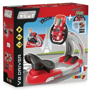 Smoby - Simulateur de conduite Pilot V8 - Rouge et noir - 370206 pas cher