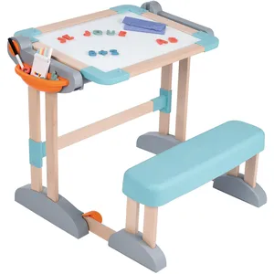 Comparateur de prix : Smoby Pupitre en bois et plastique transformable en tableau double face