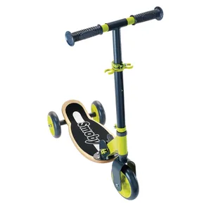 Smoby - Patinette Bois 3 Roues Pliable - Trottinette Enfant - Roues Silencieuses - 750174 pas cher