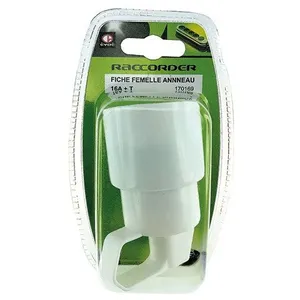 EVOE Fiches femelle anneau 10/16A + T blanc pas cher