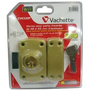 Comparateur de prix : Verrou de securite pour porte d'entree de 38 a 42 mm Cyclop Vachette