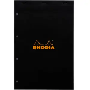 Bloc agrafé 80 feuillets Perfo Rhodia N°20 Q5 Noir pas cher