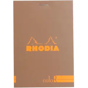 Rhodia - Bloc agrafé n°12 70 feuillets lignés taupe - 8.5x12 cm OS pas cher