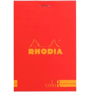 Rhodia - Bloc agrafé n°12 70 feuillets lignés coquelicot - 8.5x12 cm OS pas cher