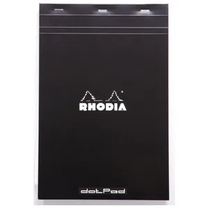 Rhodia dotPad BLACK N°19 21x31,8cm 80F agrafées 80g | matrice points 5mm