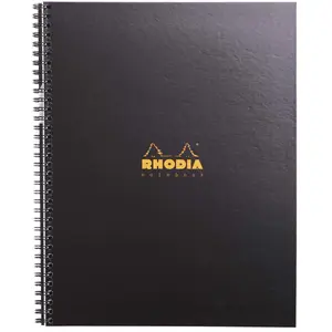 Rhodia Cahier à spirales Notebook - Format A4 maxi (90 g-m2) - 160 pages lignées - Couleur noir