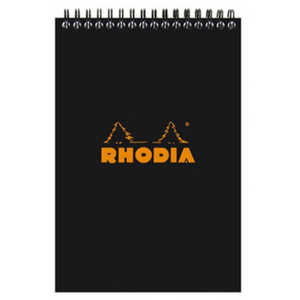 Bloc de reliure - RHODIA - Couverture noire - 160 pages - Papier vélin 80g - Lot de 5