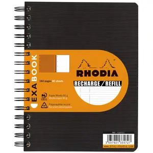 Cahier Recharge Exabook Rhodia reliure intégrale 160 pages A5+ LIGNE