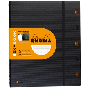 Comparateur de prix : Rhodia - Cahier à spirales EXABOOK polyfoam noir A4 160 pages quadrillés