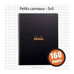 Cahier colors book 225x297 a4+ petits carreaux 5x5 160p rhodia